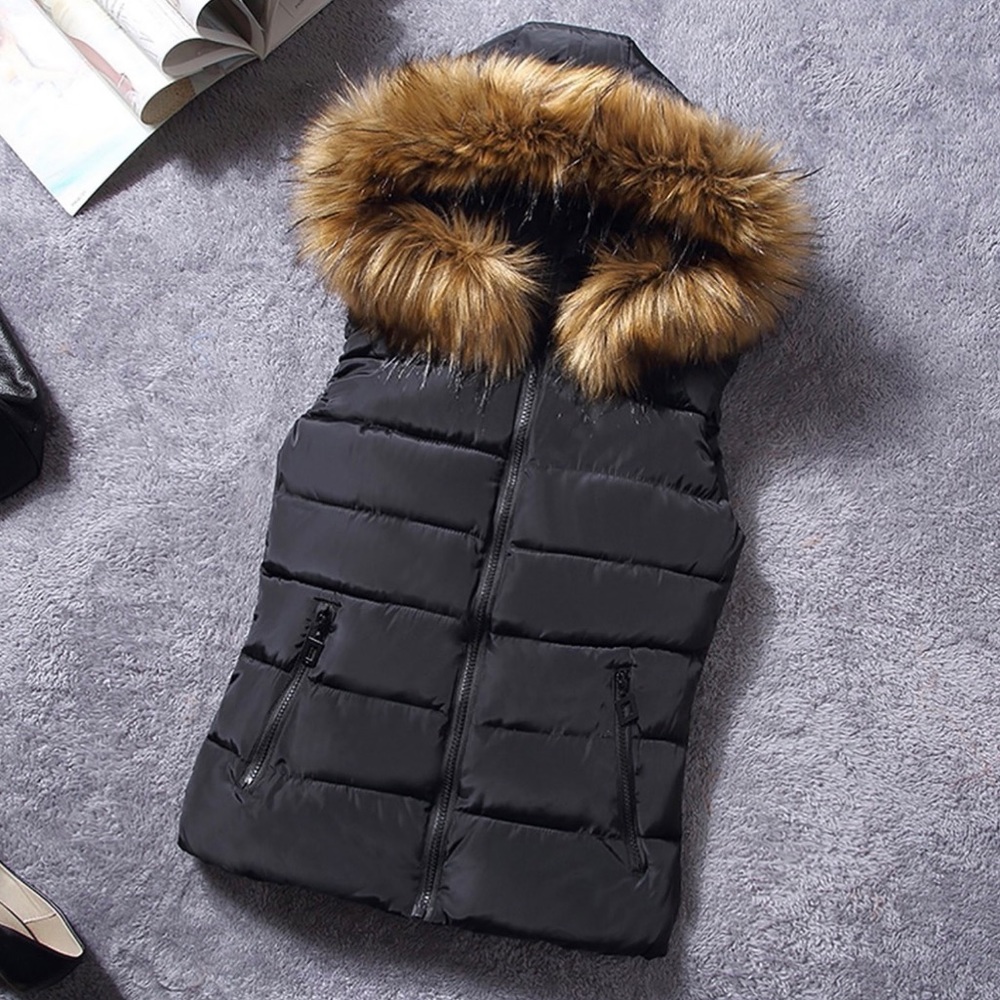 Women’s Adidas Black Hooded Puffer Vest